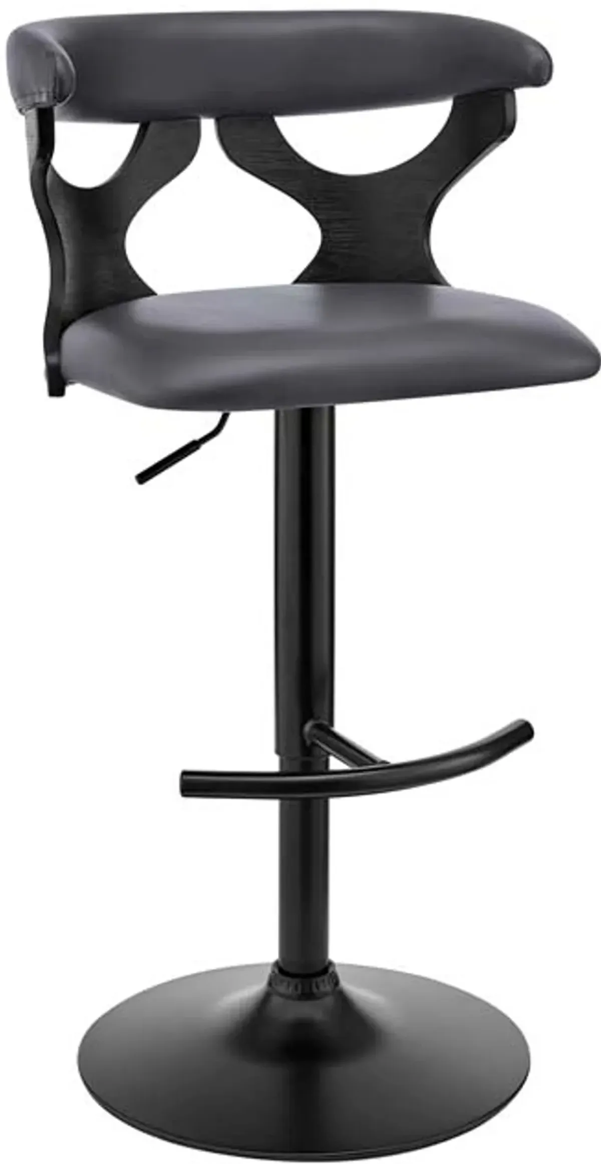 Armen Living Ruth Black/Gray Adjustable Swivel Stool