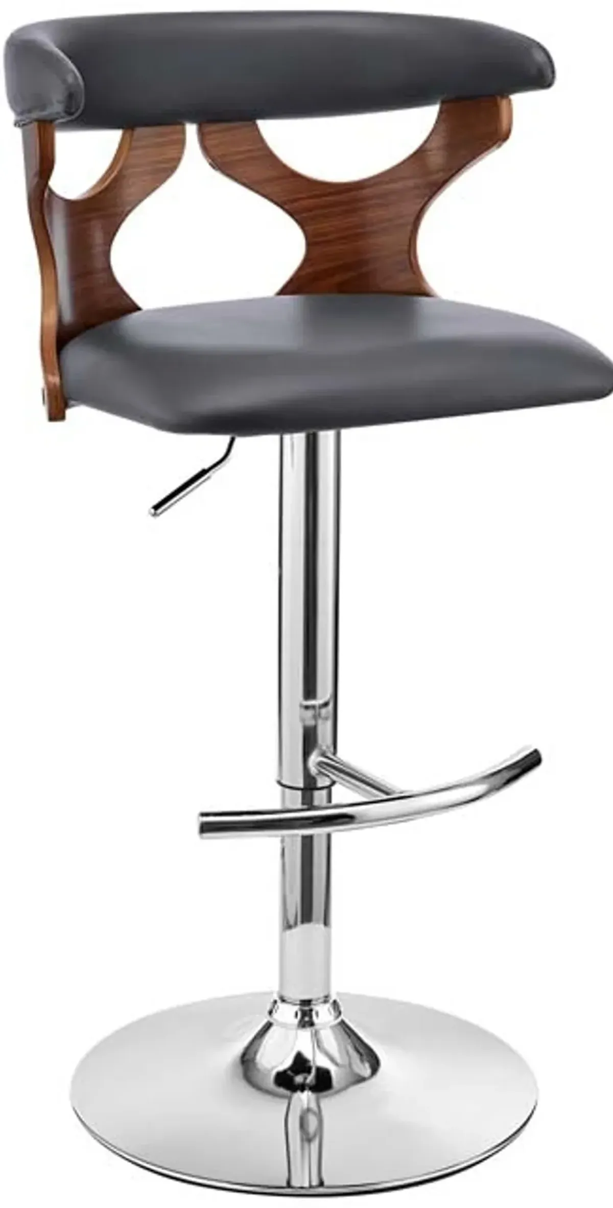 Armen Living Ruth Gray/Walnut Adjustable Swivel Stool