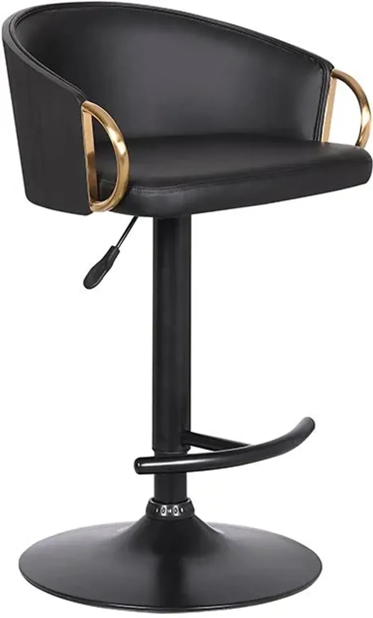 Armen Living Solstice Black Adjustable Swivel Stool