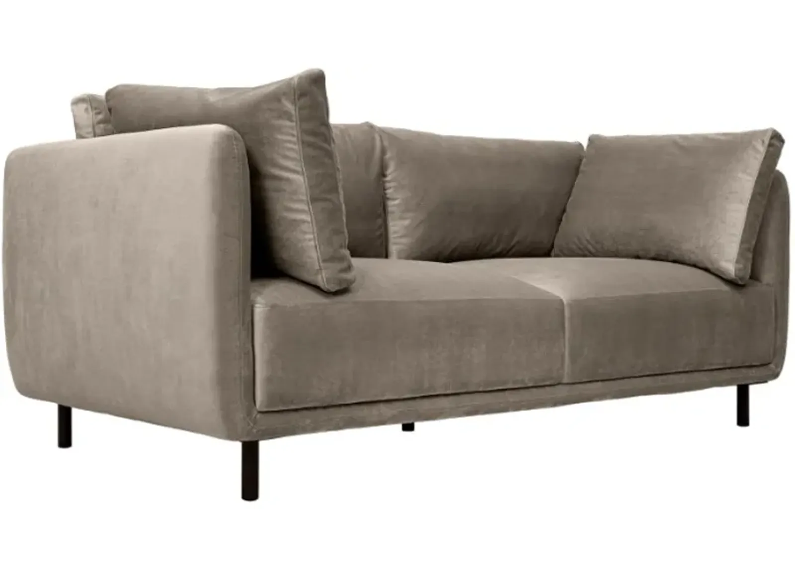 Armen Living Serenity Fossil Gray Velvet Sofa