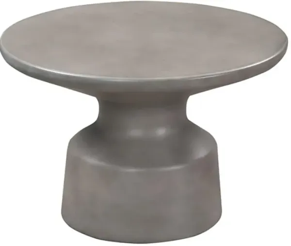 Armen Living Sephie Grey Round Pedestal Coffee Table