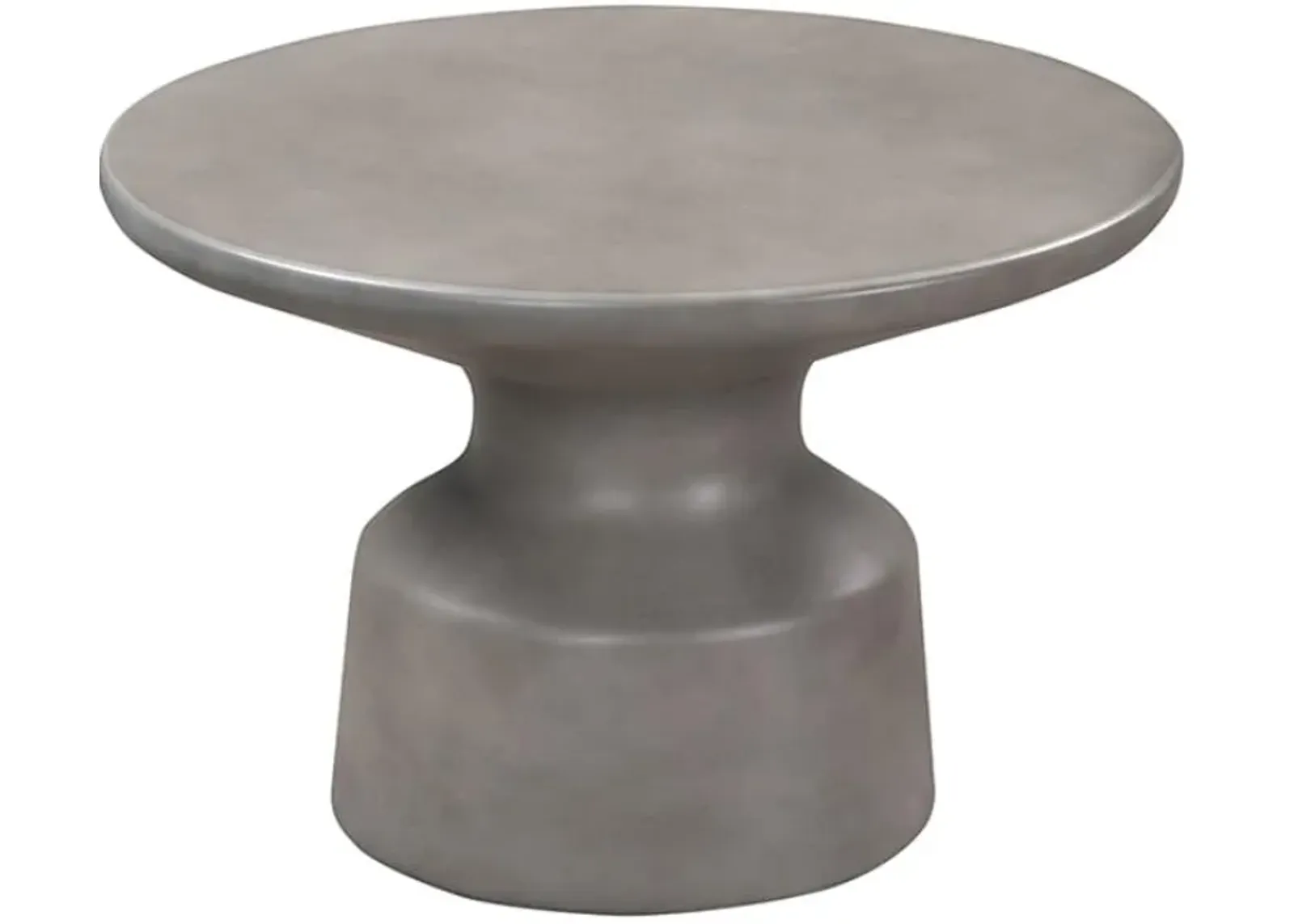 Armen Living Sephie Grey Round Pedestal Coffee Table