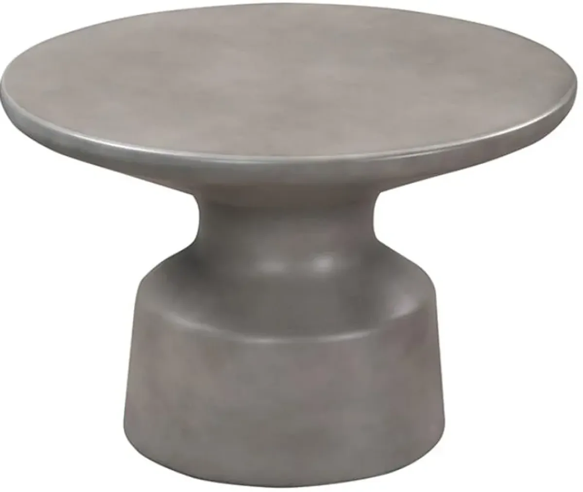 Armen Living Sephie Grey Round Pedestal Coffee Table