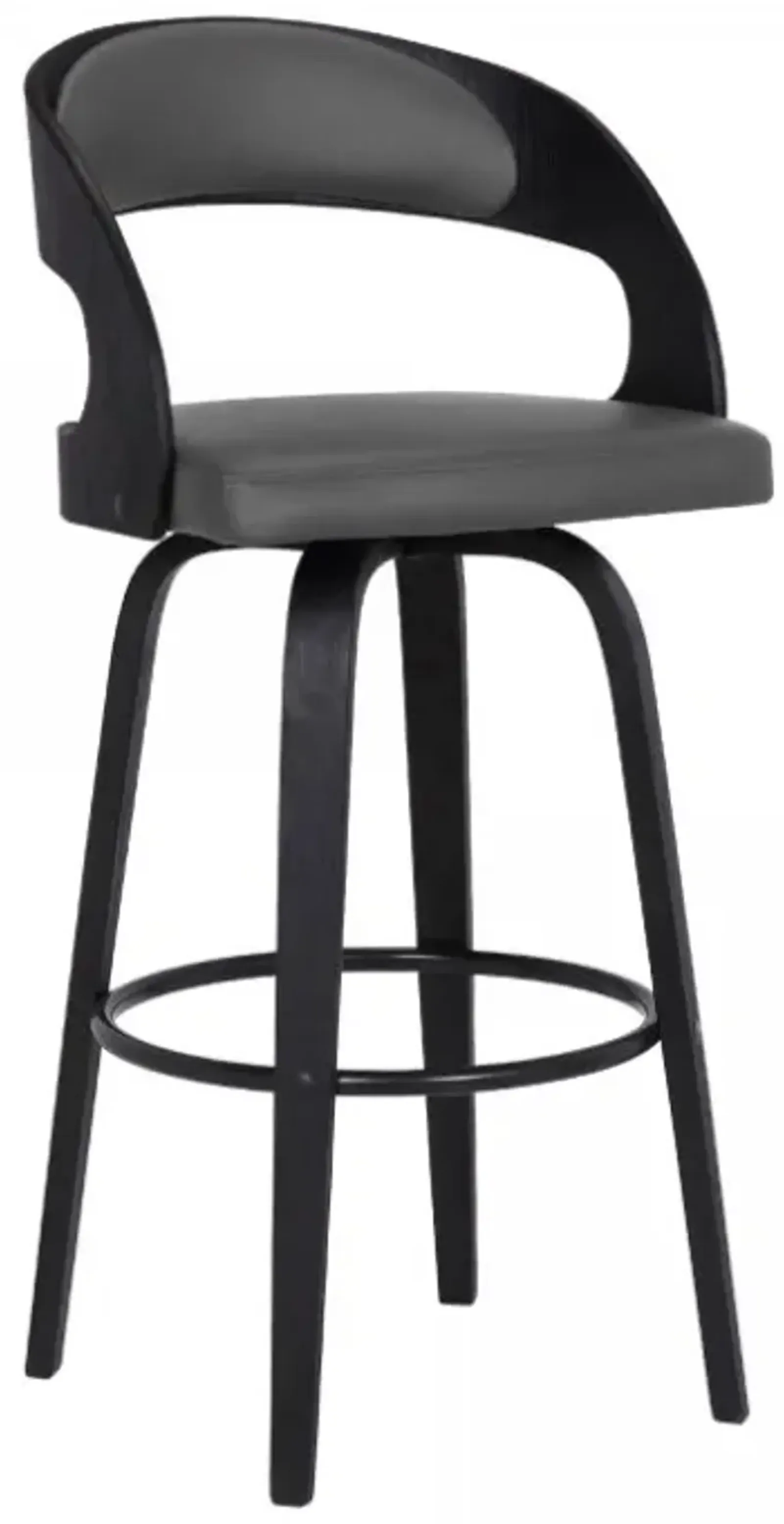 Armen Living Shelly Gray 30" Swivel Bar Stool