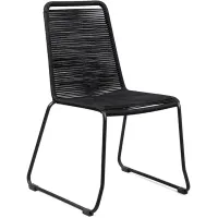 Armen Living Shasta Outdoor Black Stackable Dining Chair
