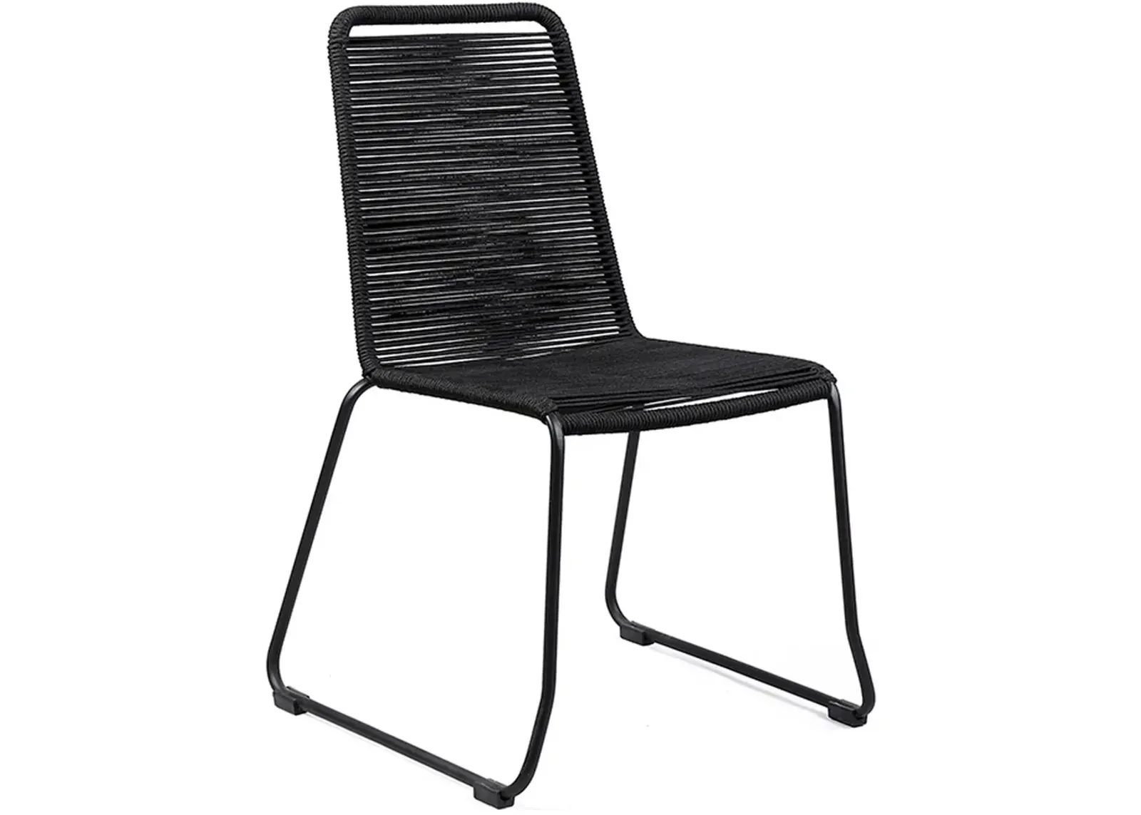 Armen Living Shasta Outdoor Black Stackable Dining Chair