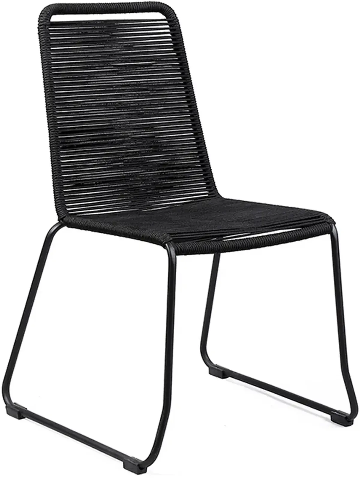 Armen Living Shasta Outdoor Black Stackable Dining Chair