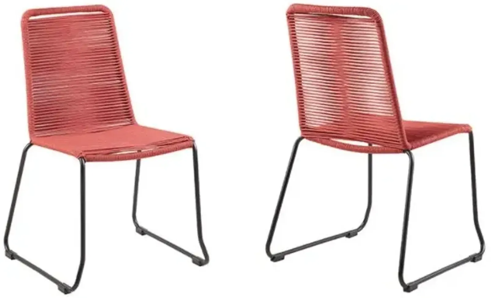 Armen Living Shasta Brick Red Outdoor Dining Chair