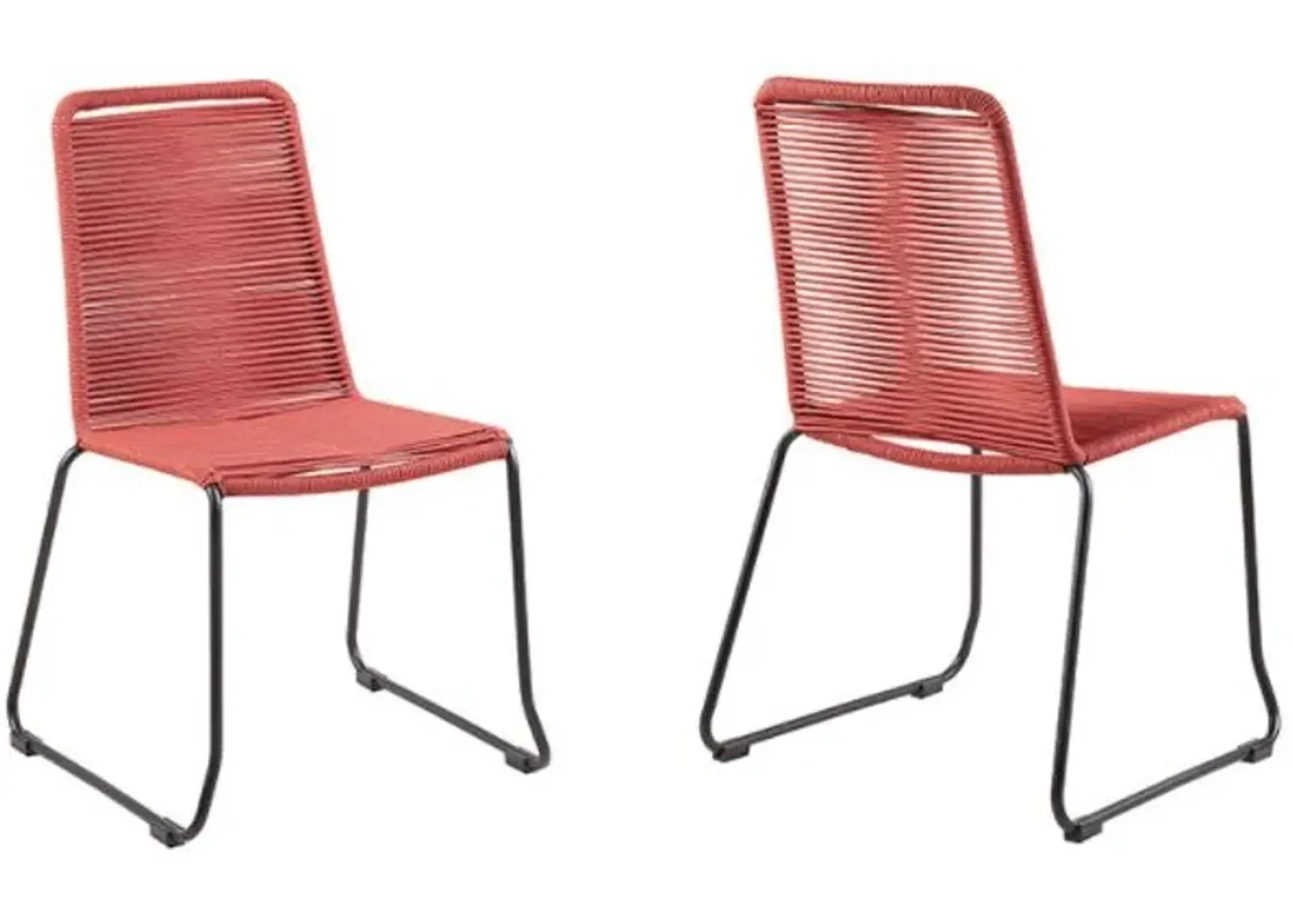 Armen Living Shasta Brick Red Outdoor Dining Chair