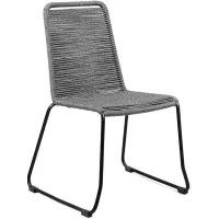 Armen Living Shasta Outdoor Grey Stackable Dining Chair