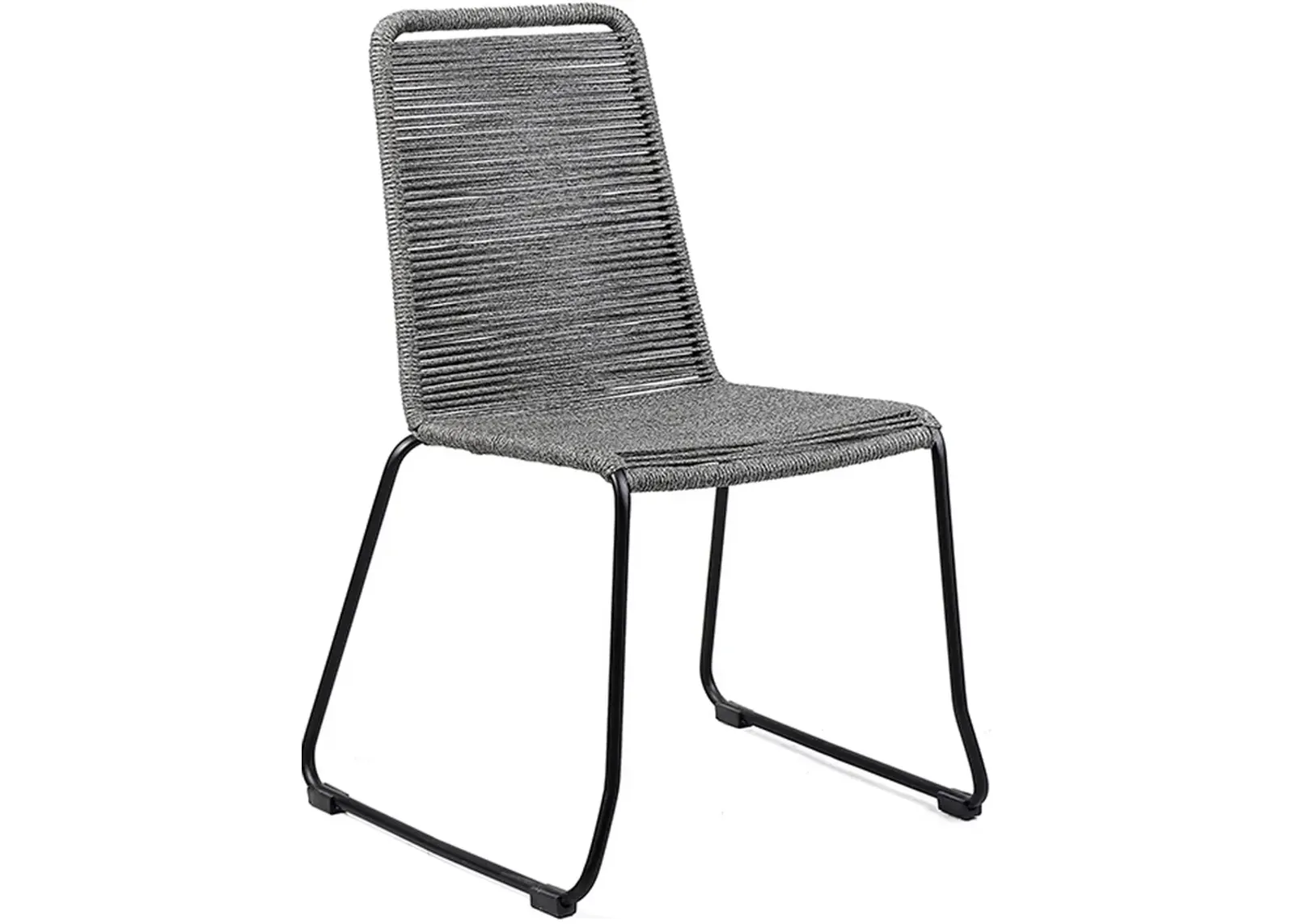 Armen Living Shasta Outdoor Grey Stackable Dining Chair