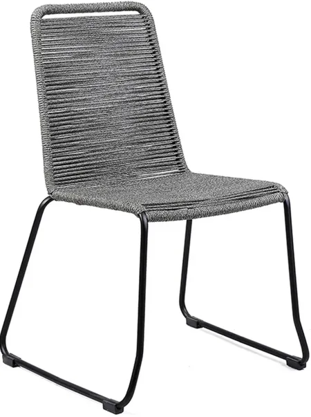 Armen Living Shasta Outdoor Grey Stackable Dining Chair