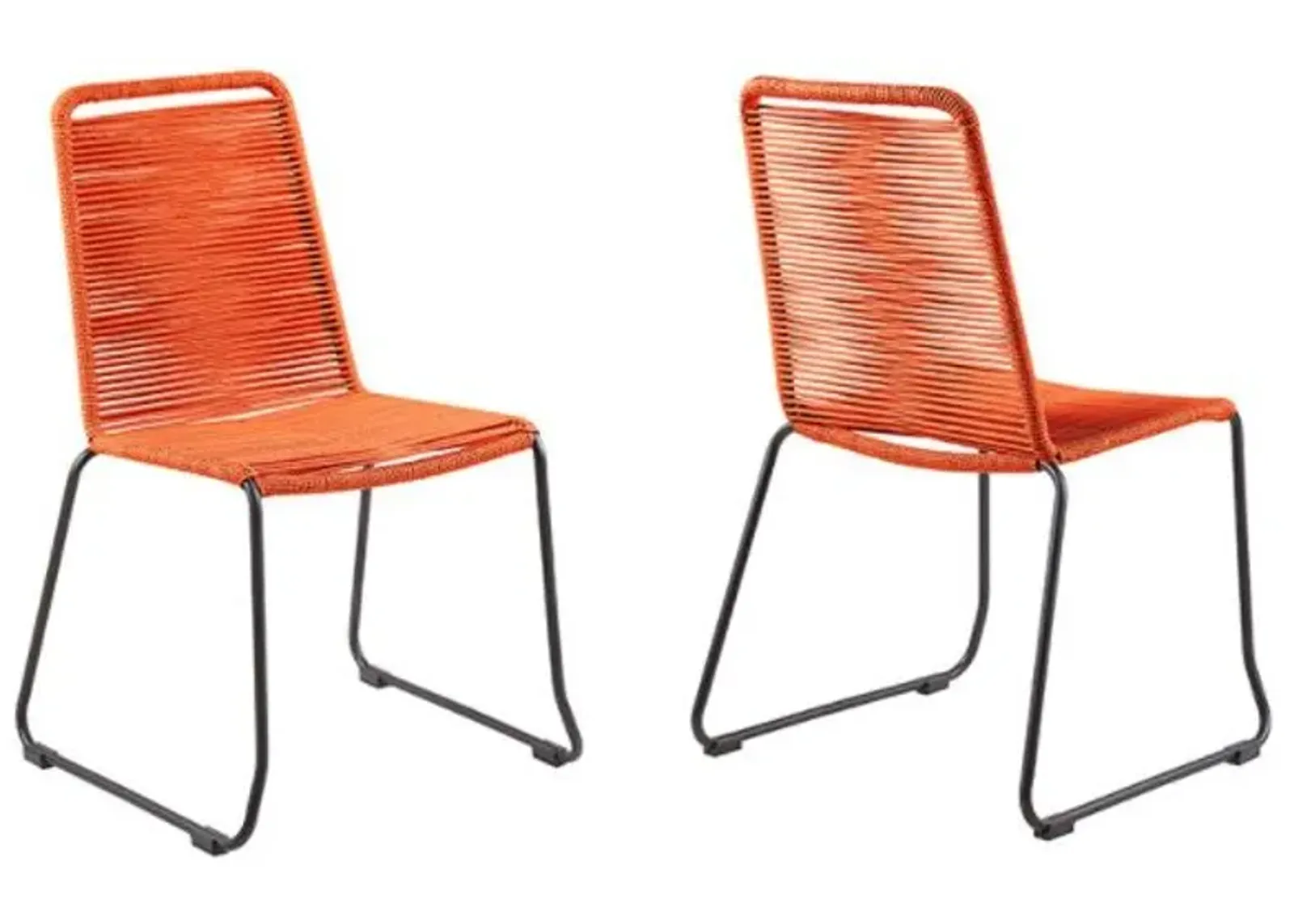 Armen Living Shasta Tange Orange Outdoor Dining Chair