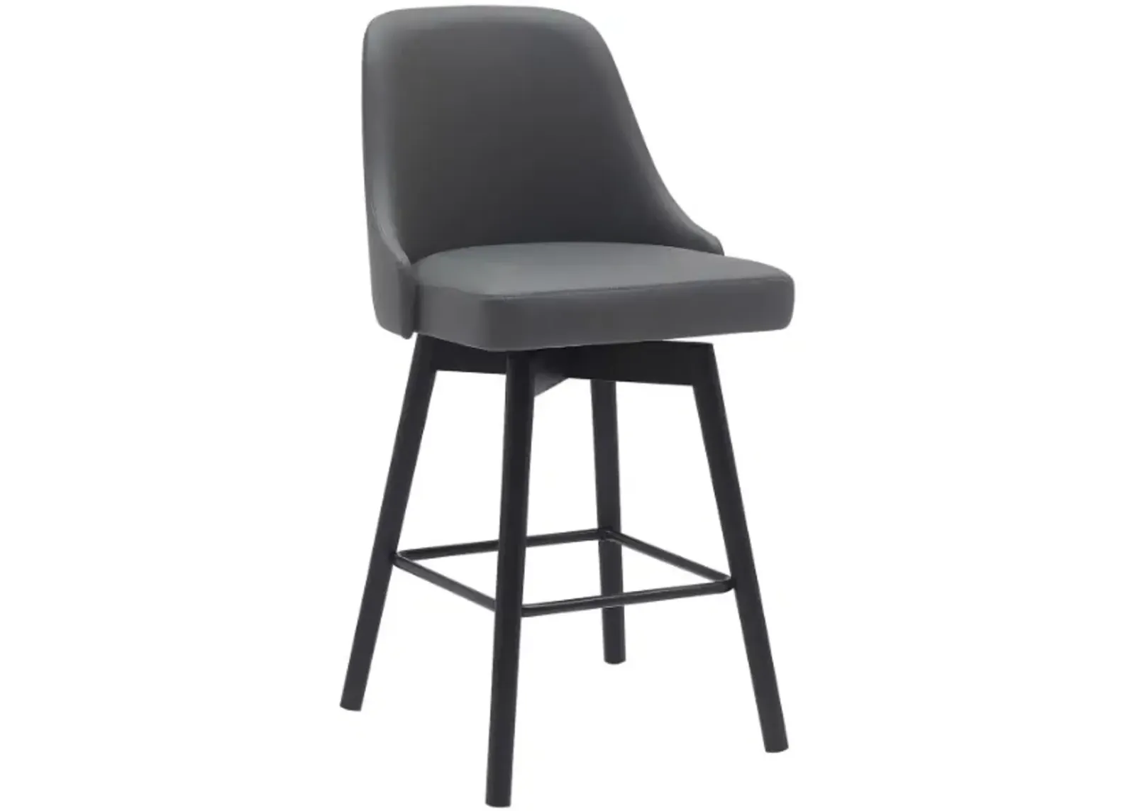 Armen Living Sicily Gray/Black Swivel Counter Stool