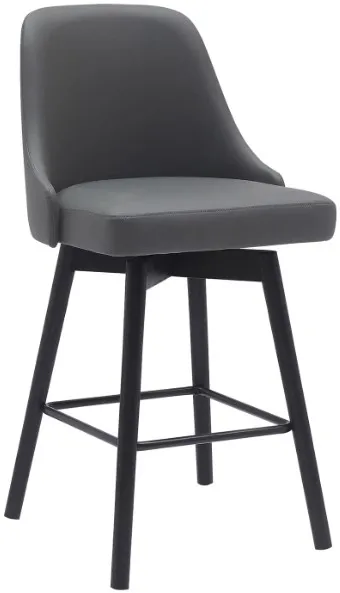 Armen Living Sicily Gray/Black Swivel Counter Stool