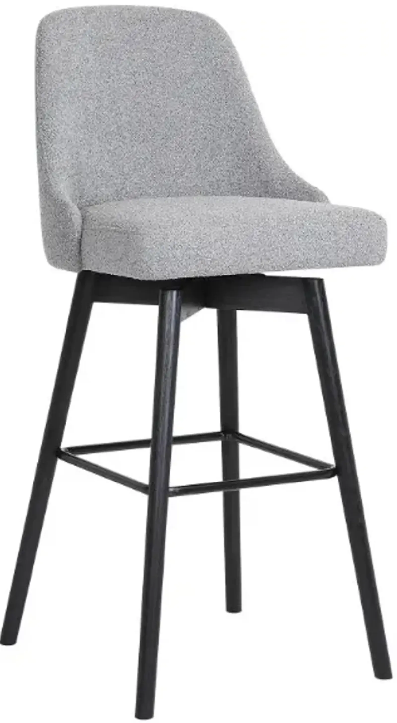 Armen Living Sicily Black/Gray Upholstered Swivel Counter Stool