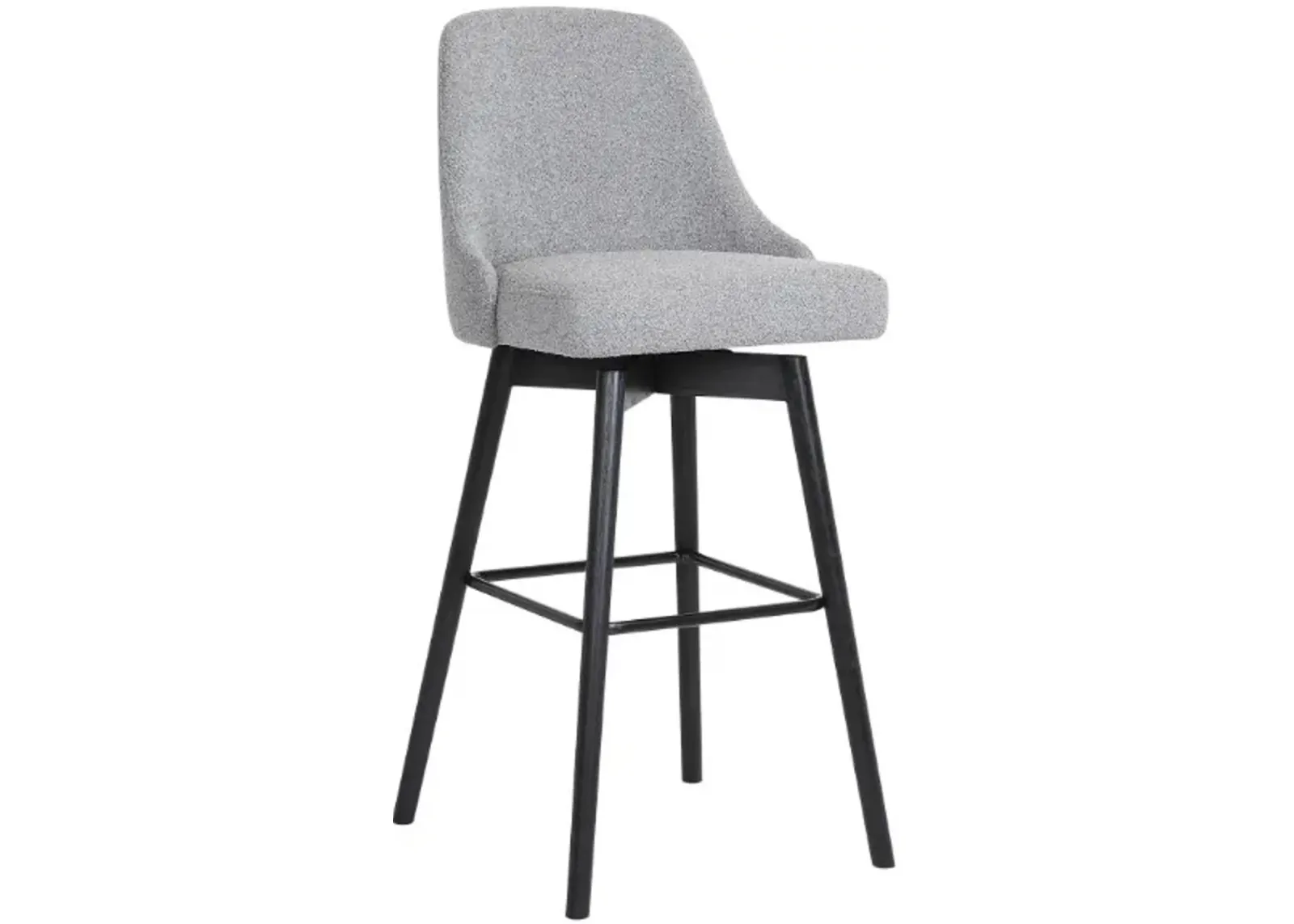 Armen Living Sicily Black/Gray Upholstered Swivel Counter Stool