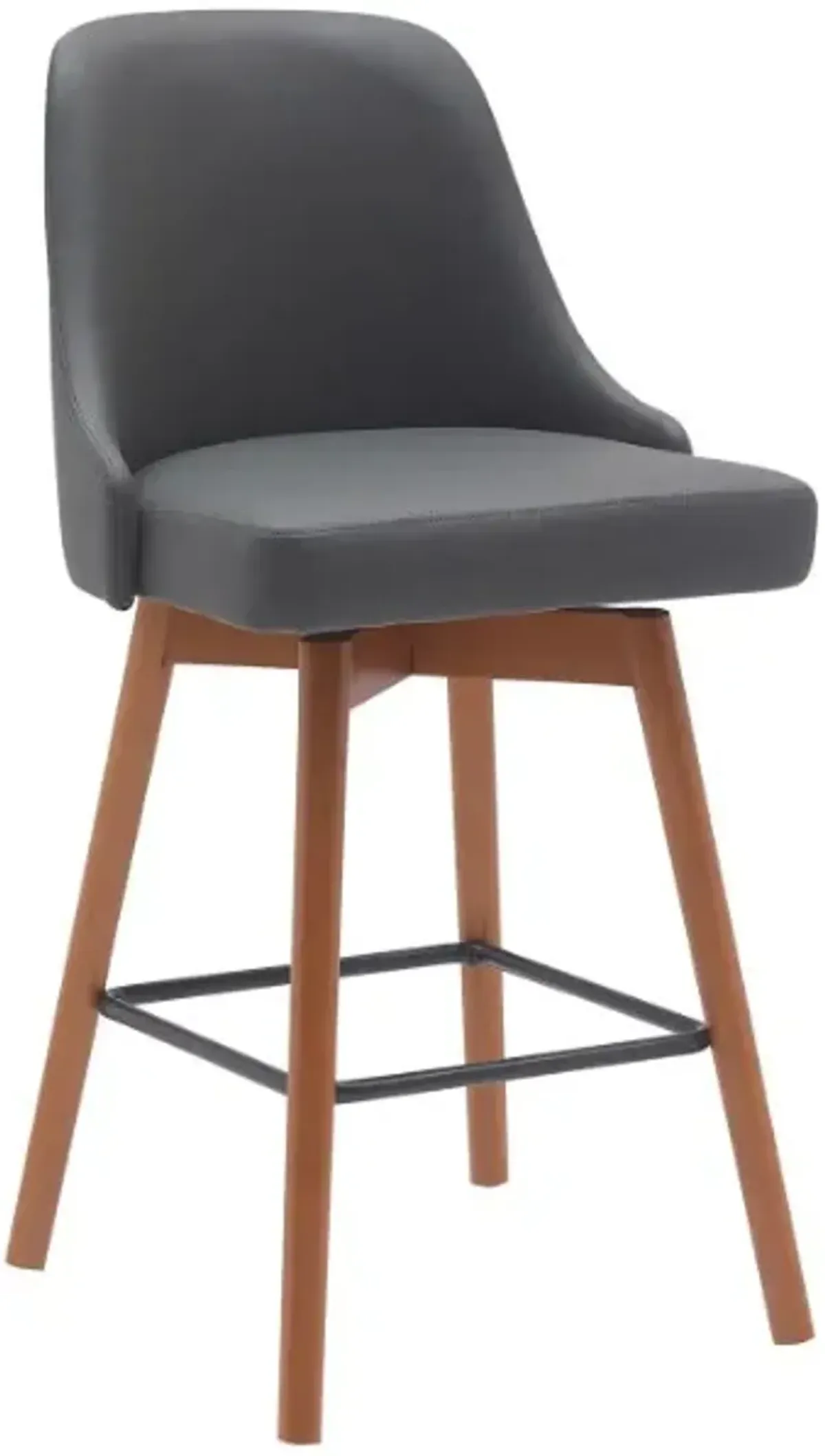 Armen Living Sicily Gray/Walnut Swivel Bar Stool