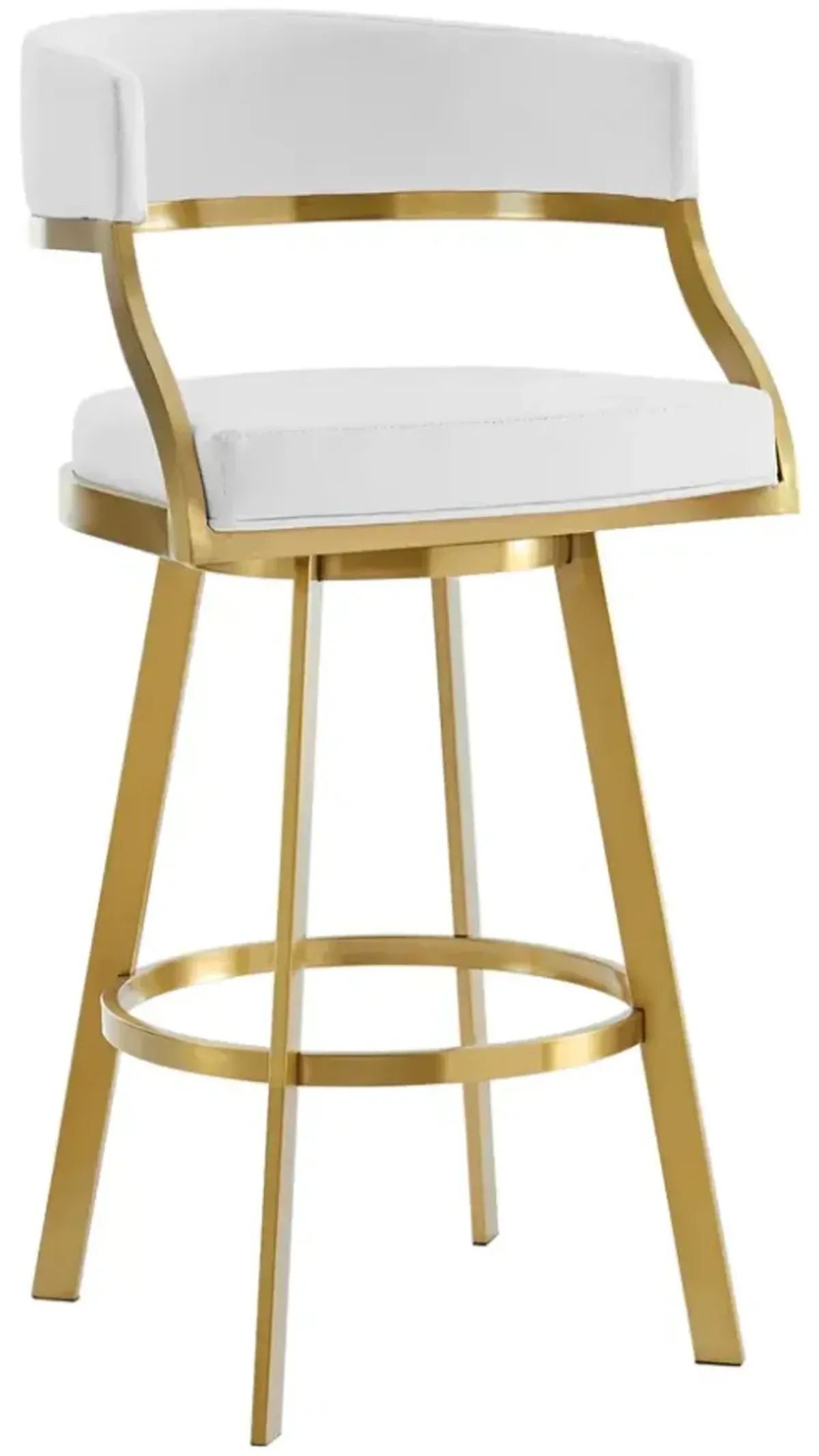 Armen Living Saturn Gold/White Bar Stool