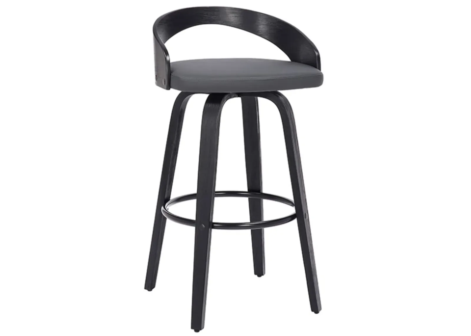 Armen Living Shelly Gray 30" Swivel Bar Stool