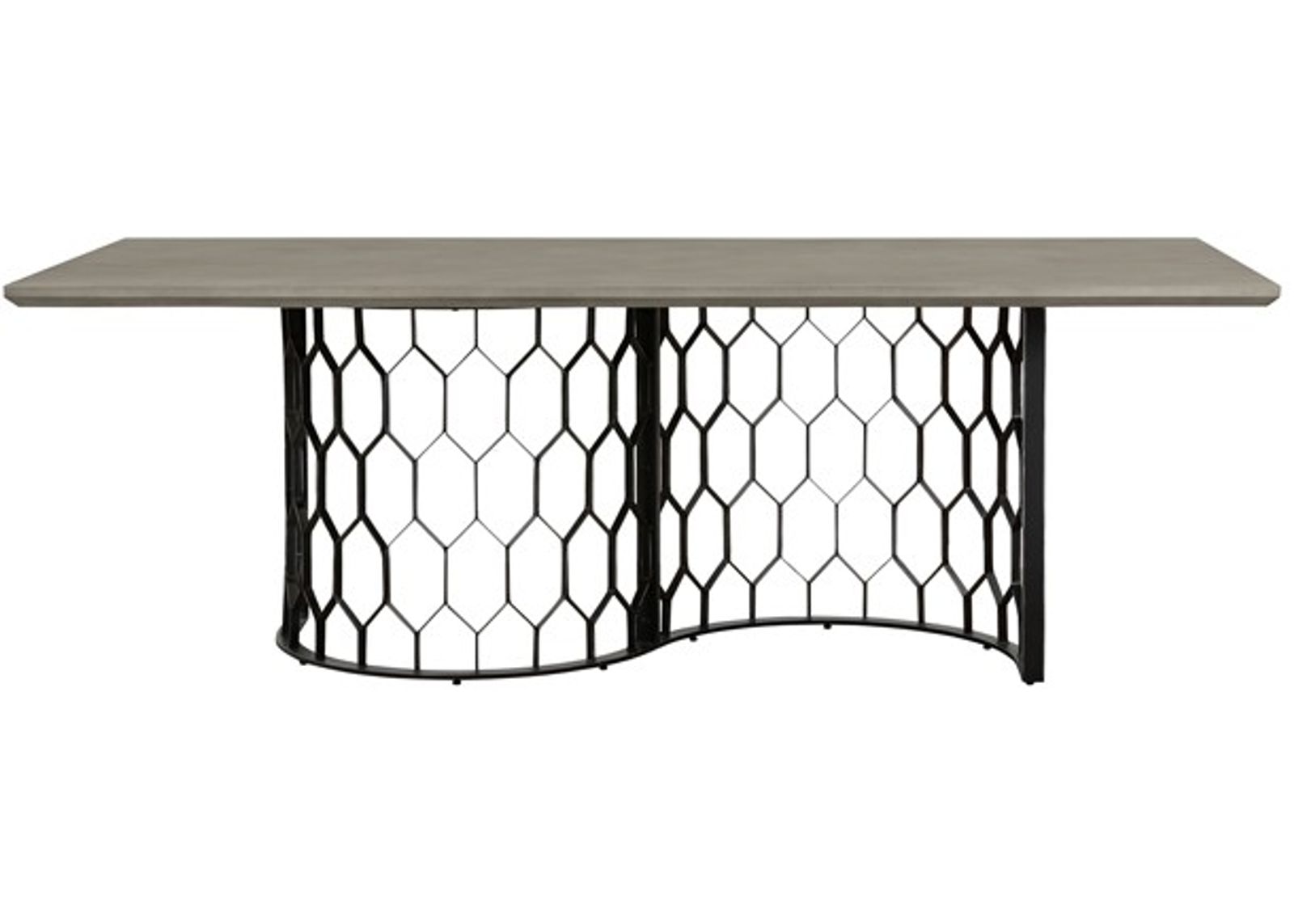 Armen Living Solange Medium Gray Rectangular Dining Table with Black Base 