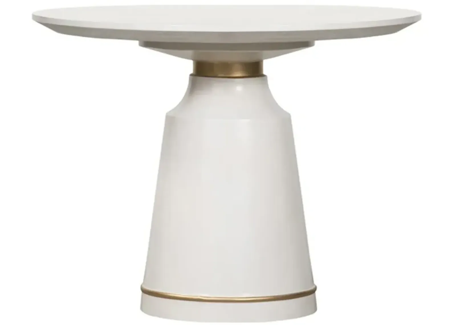 Armen Living Pinni White Round Dining Table