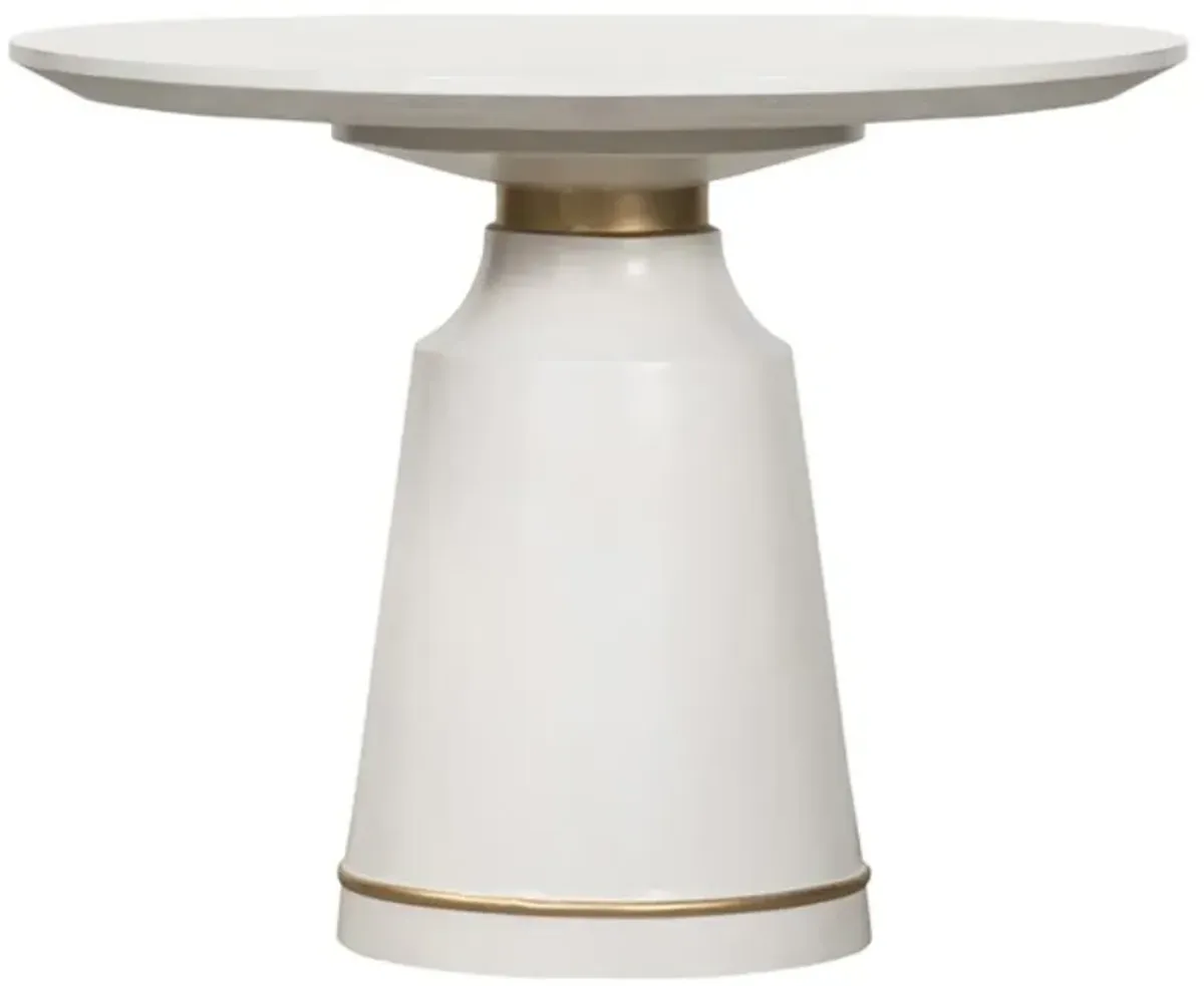 Armen Living Pinni White Round Dining Table