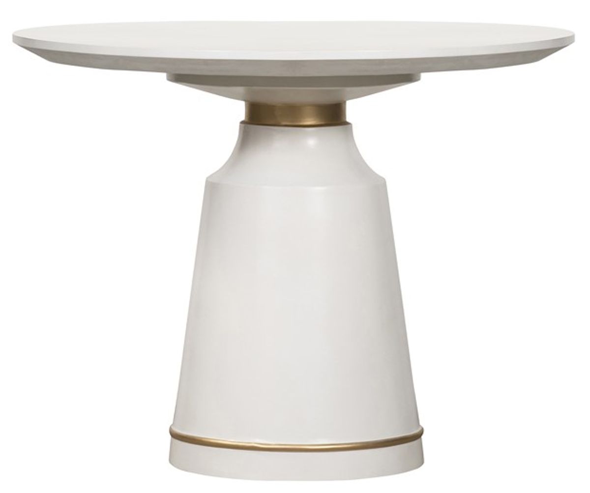 Armen Living Pinni White Round Dining Table