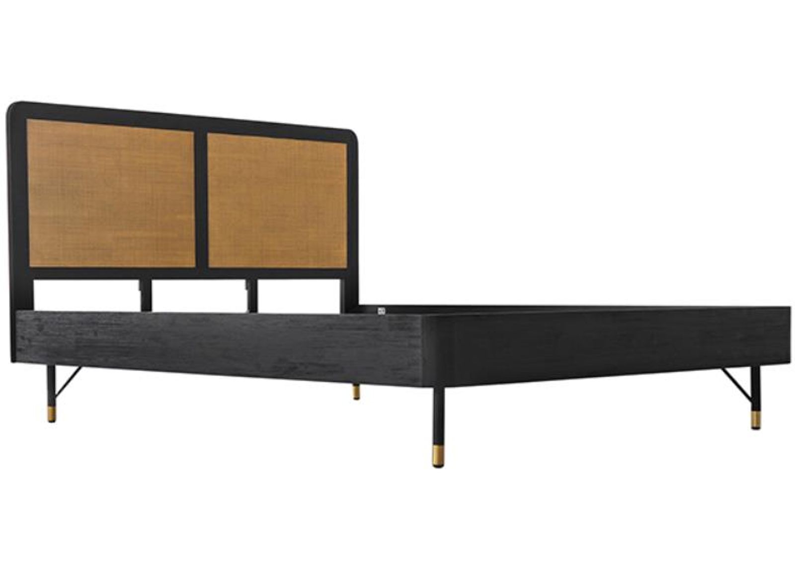 Armen Living Saratoga Black/Brown King Platform Bed 