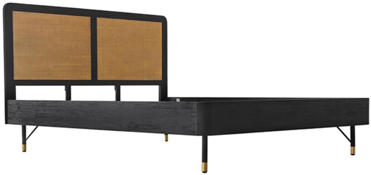 Armen Living Saratoga Black/Brown King Platform Bed 