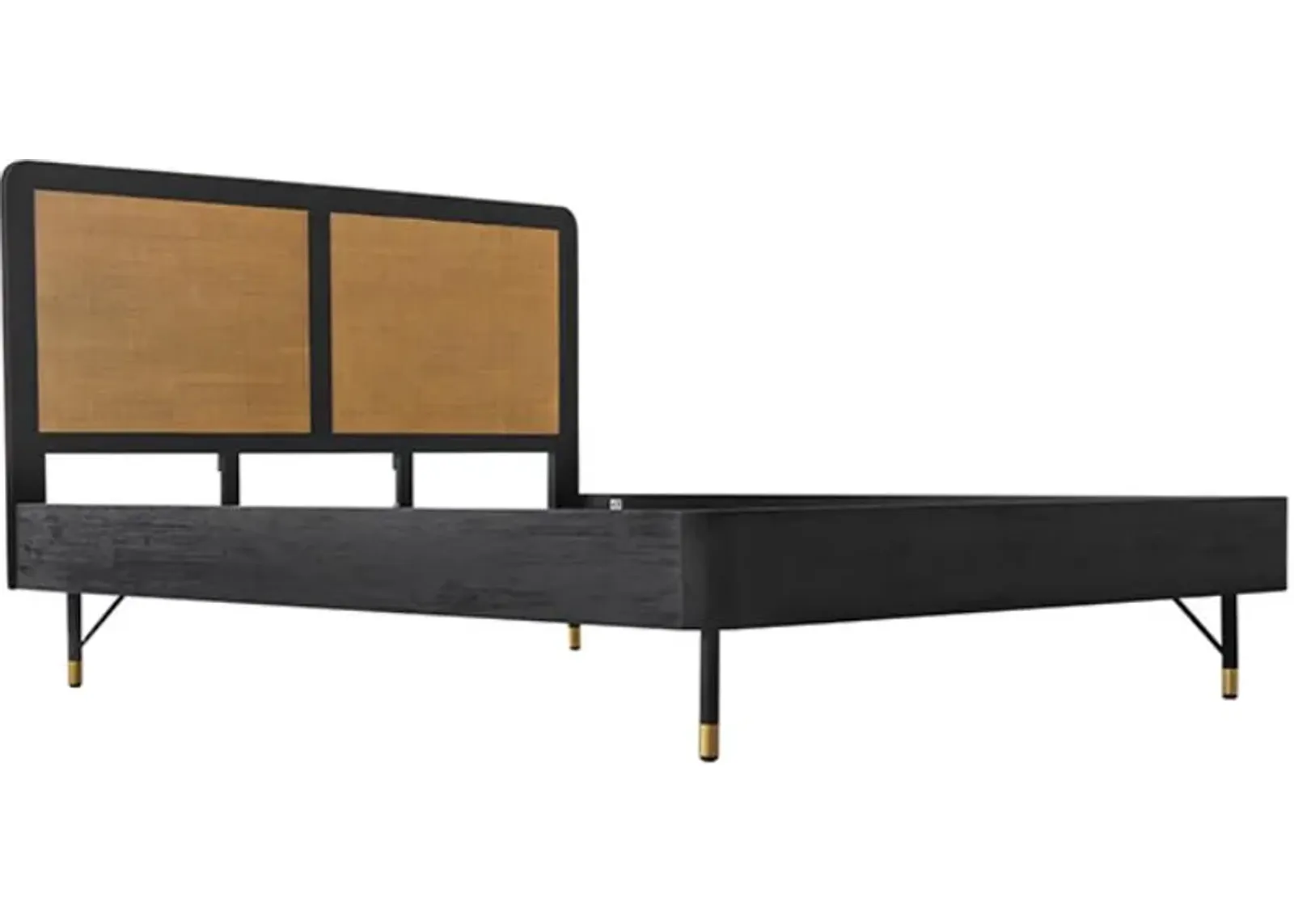 Armen Living Saratoga Black/Brown King Platform Bed 