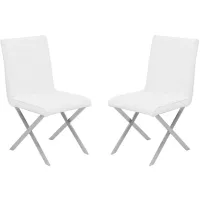 Armen Living Tempe 2-Piece White Dining Chairs
