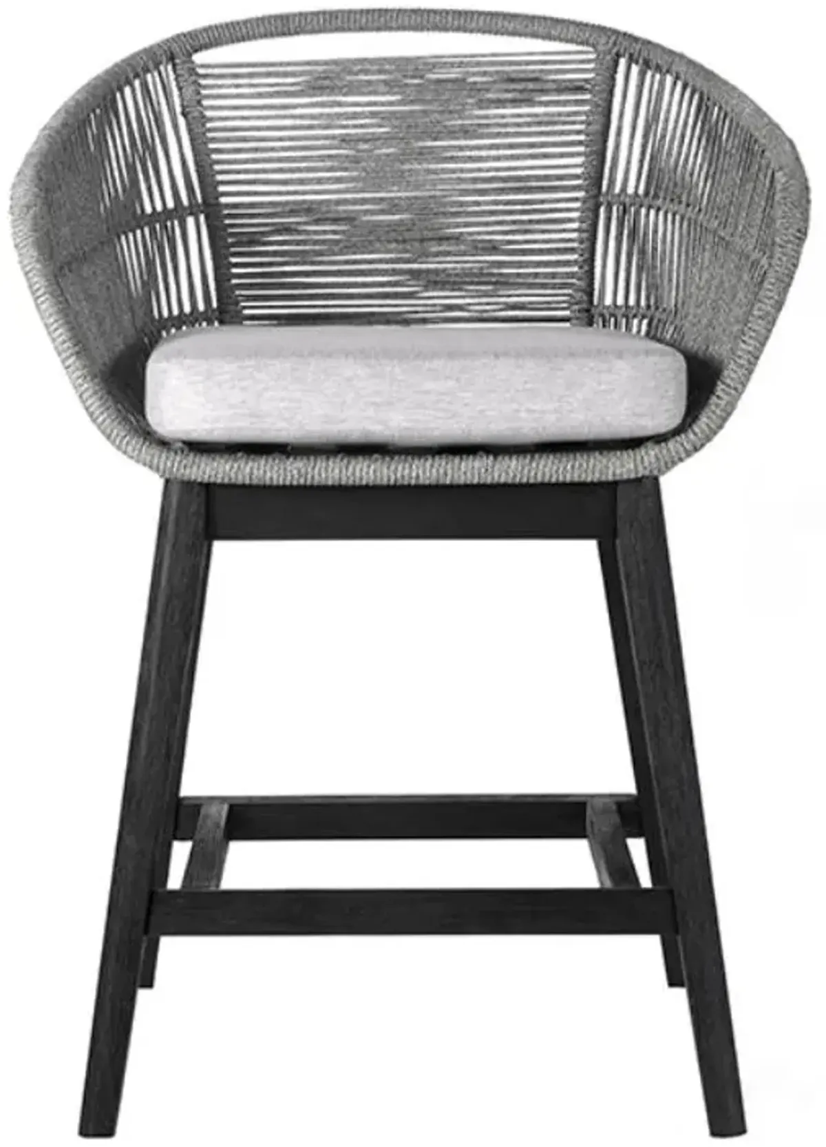 Armen Living Tutti Frutti Black/Grey Indoor Outdoor Counter Height Stool