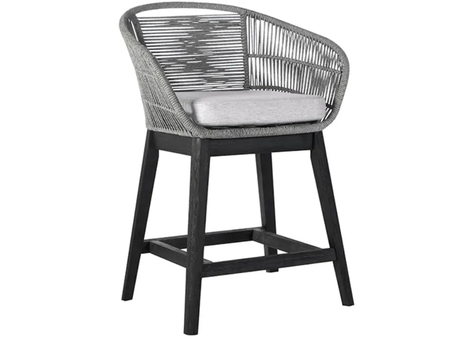 Armen Living Tutti Frutti Black/Grey Indoor Outdoor Counter Height Stool