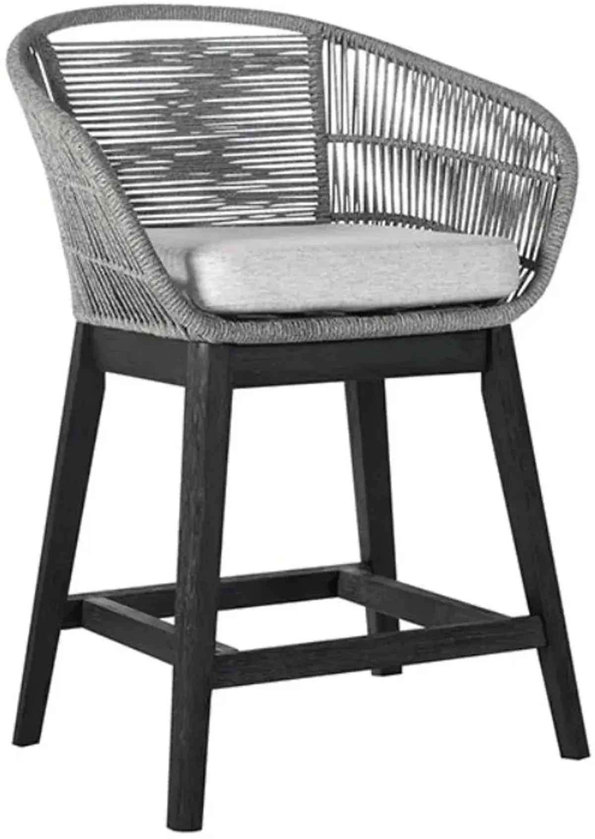 Armen Living Tutti Frutti Black/Grey Indoor Outdoor Counter Height Stool