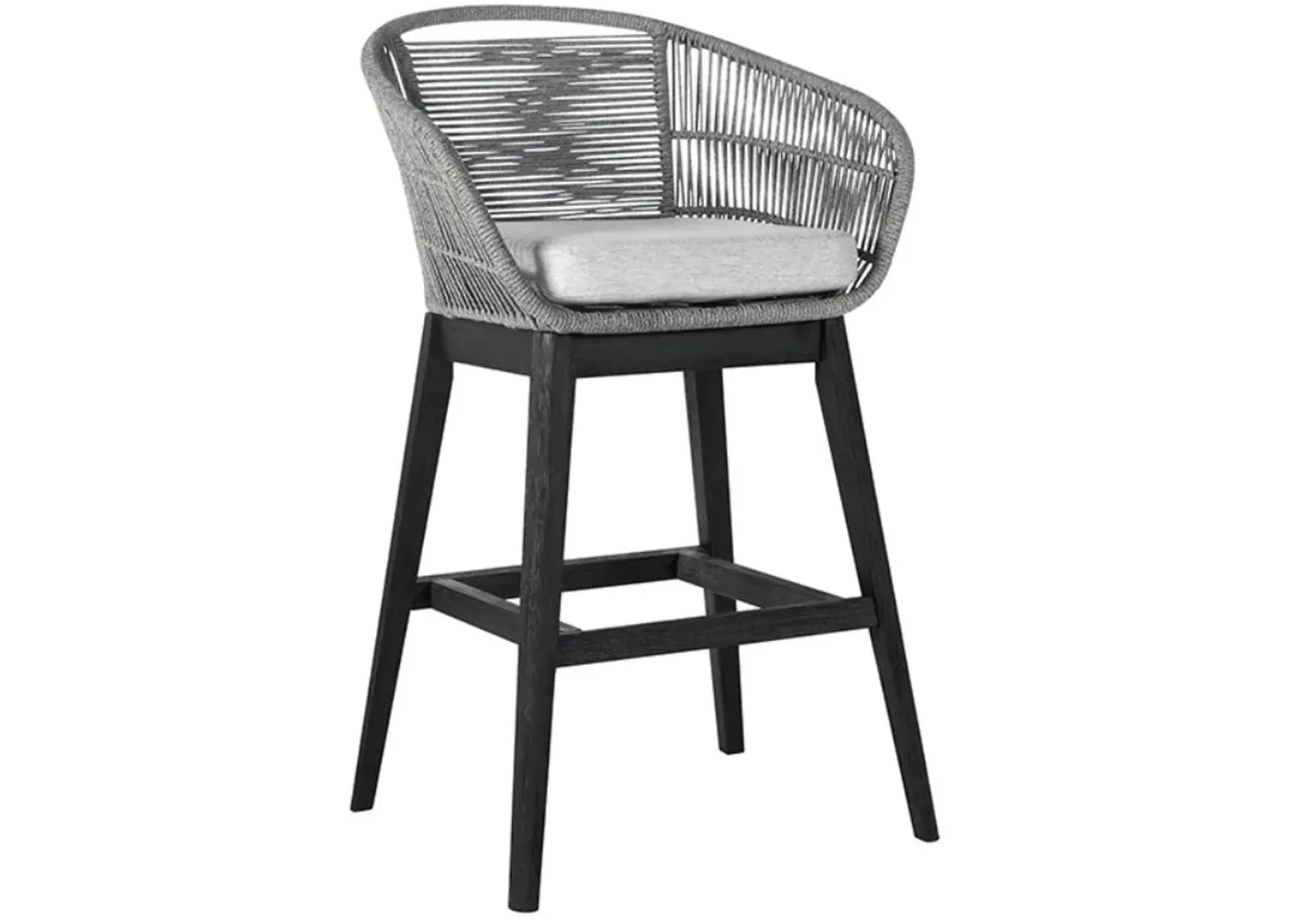 Armen Living Tutti Frutti Black/Grey Indoor Outdoor Bar Stool