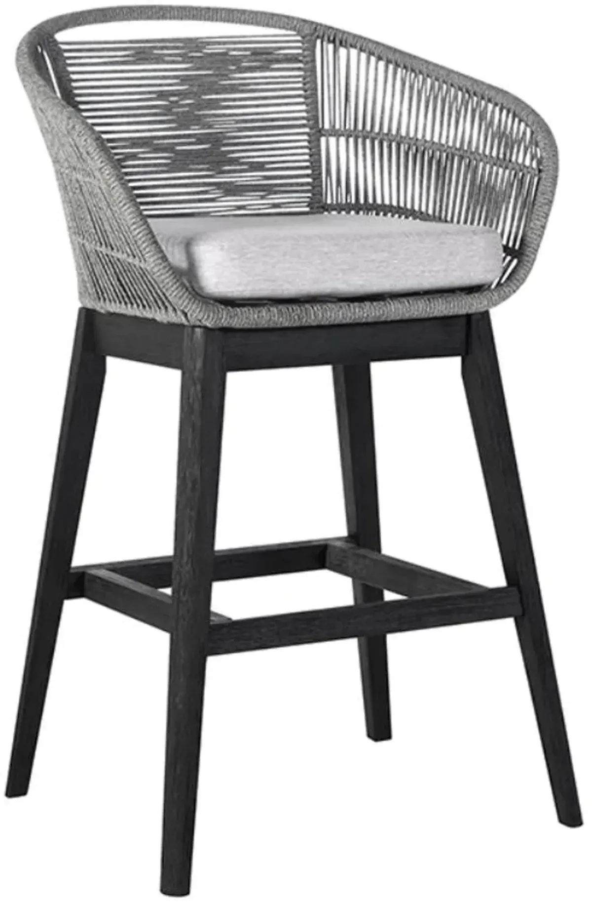 Armen Living Tutti Frutti Black/Grey Indoor Outdoor Bar Stool