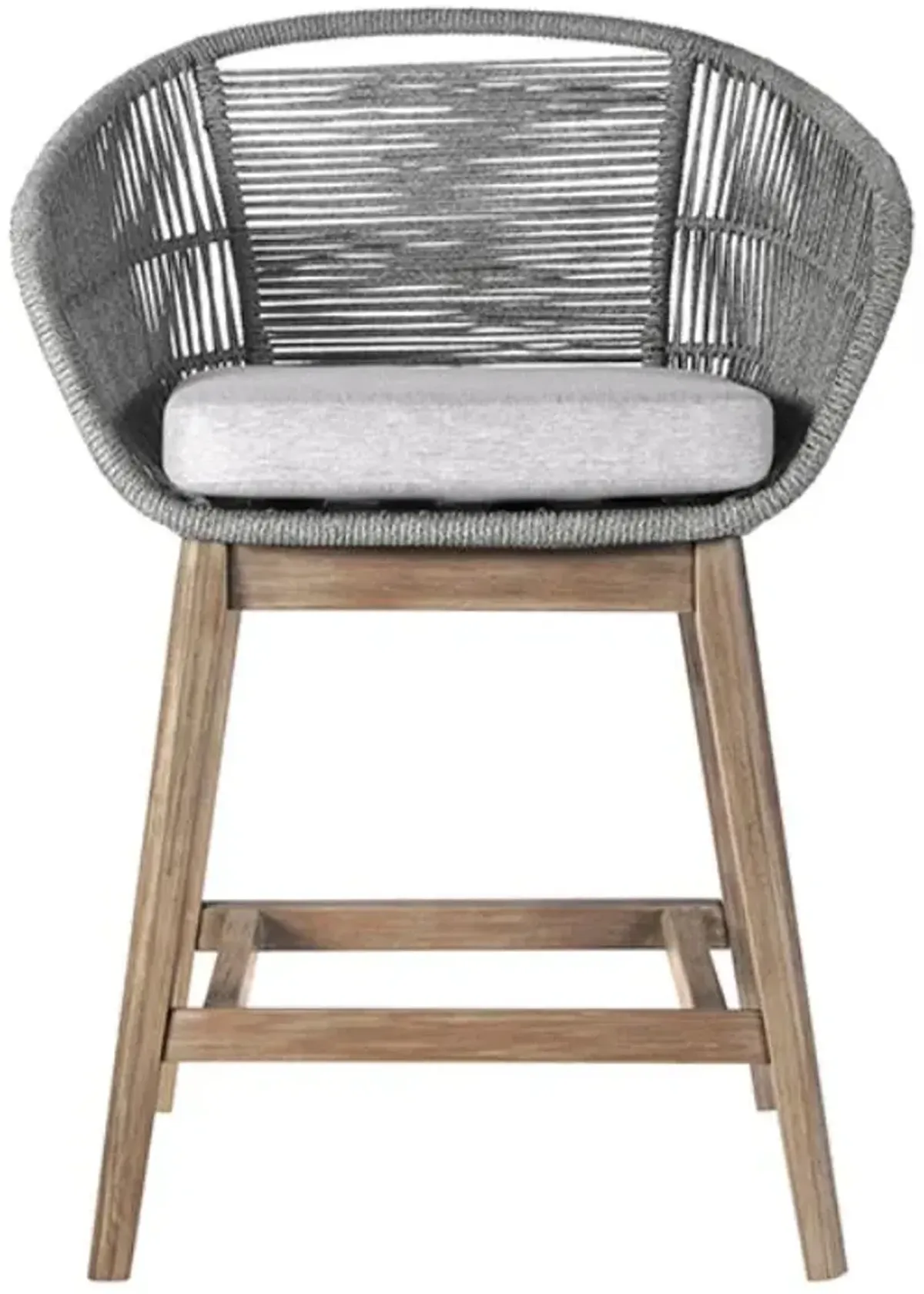 Armen Living Tutti Frutti Aged Teak/Grey Indoor Outdoor Counter Height Stool