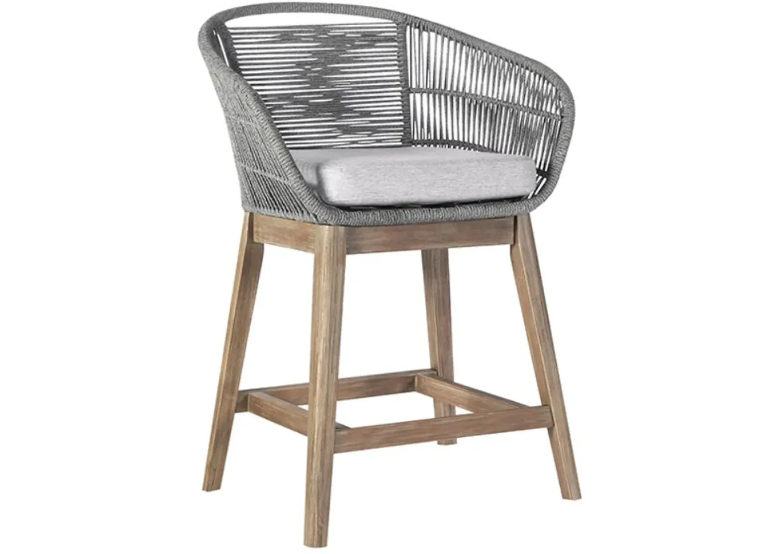 Armen Living Tutti Frutti Aged Teak/Grey Indoor Outdoor Counter Height Stool