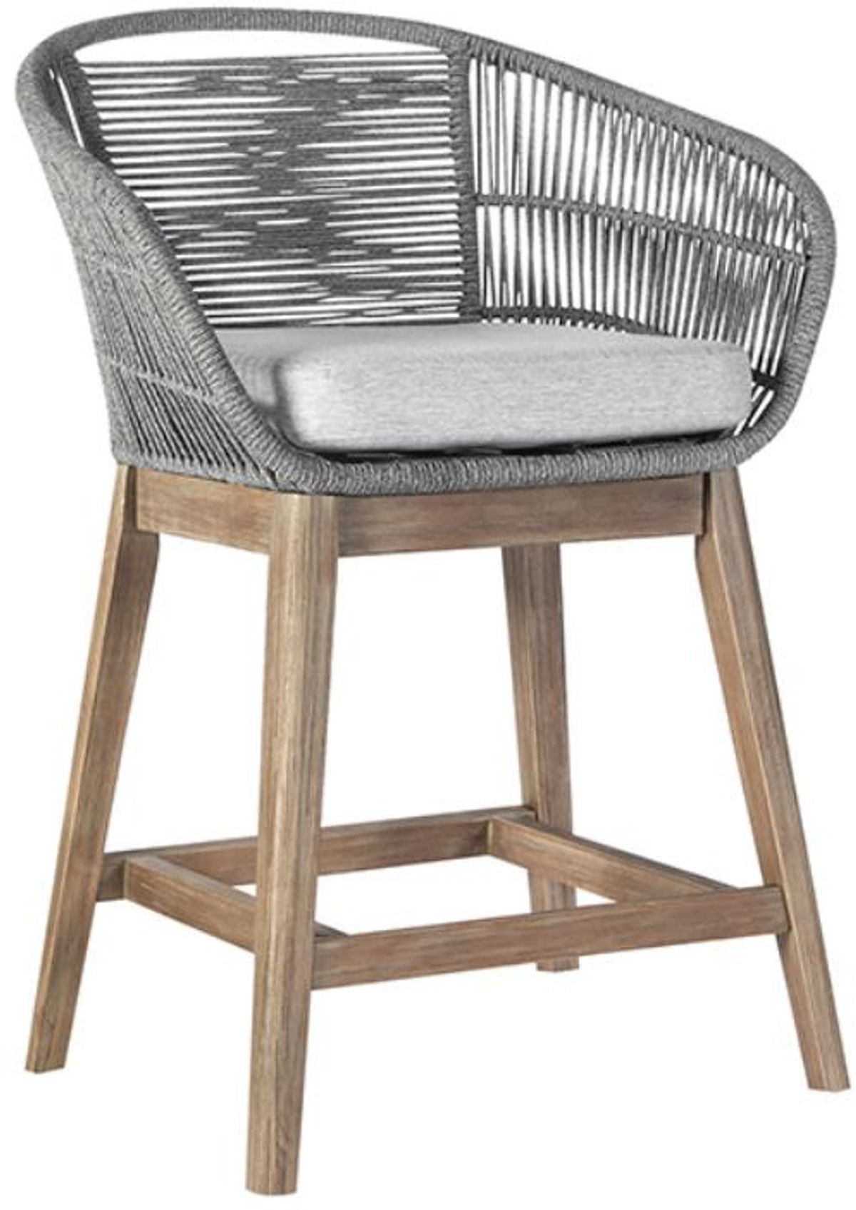 Armen Living Tutti Frutti Aged Teak/Grey Indoor Outdoor Counter Height Stool