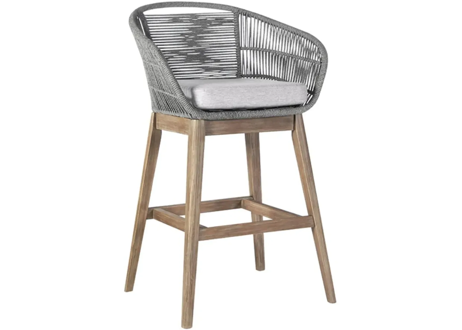 Armen Living Tutti Frutti Aged Teak/Grey Indoor Outdoor Bar Stool