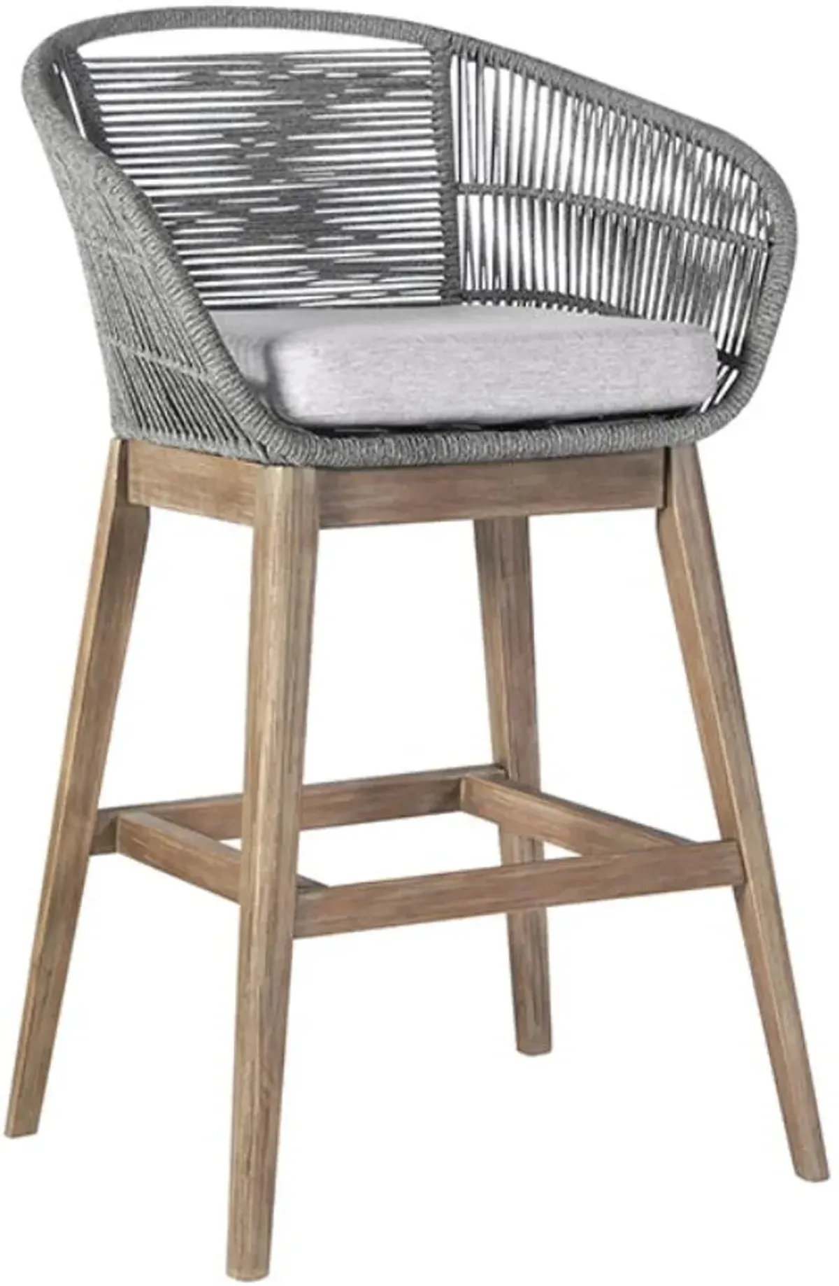 Armen Living Tutti Frutti Aged Teak/Grey Indoor Outdoor Bar Stool