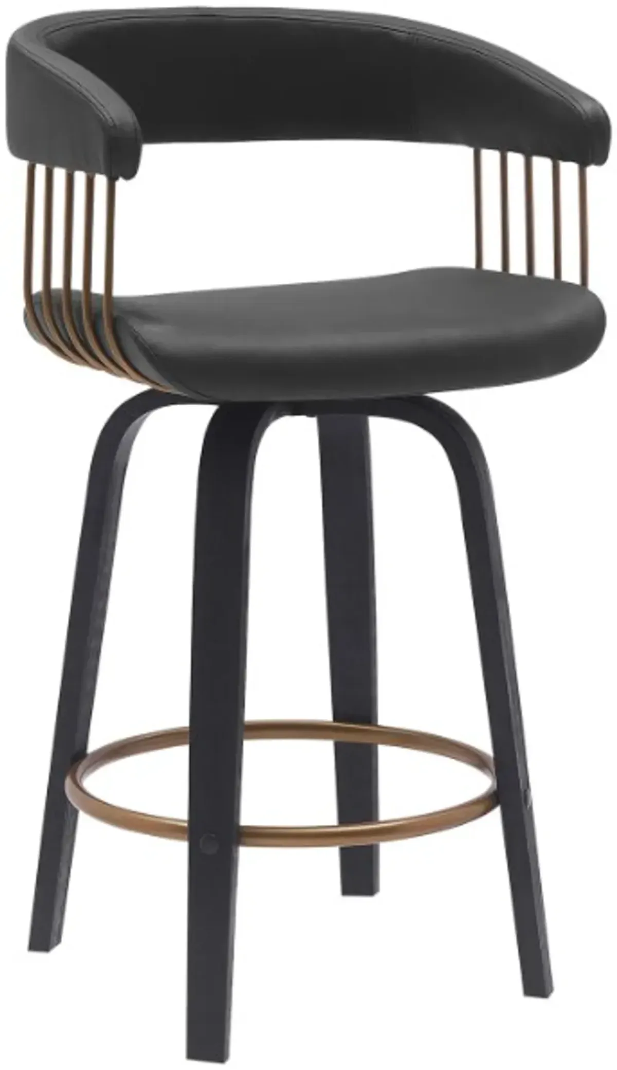 Armen Living Topanga Black Swivel Counter Stool