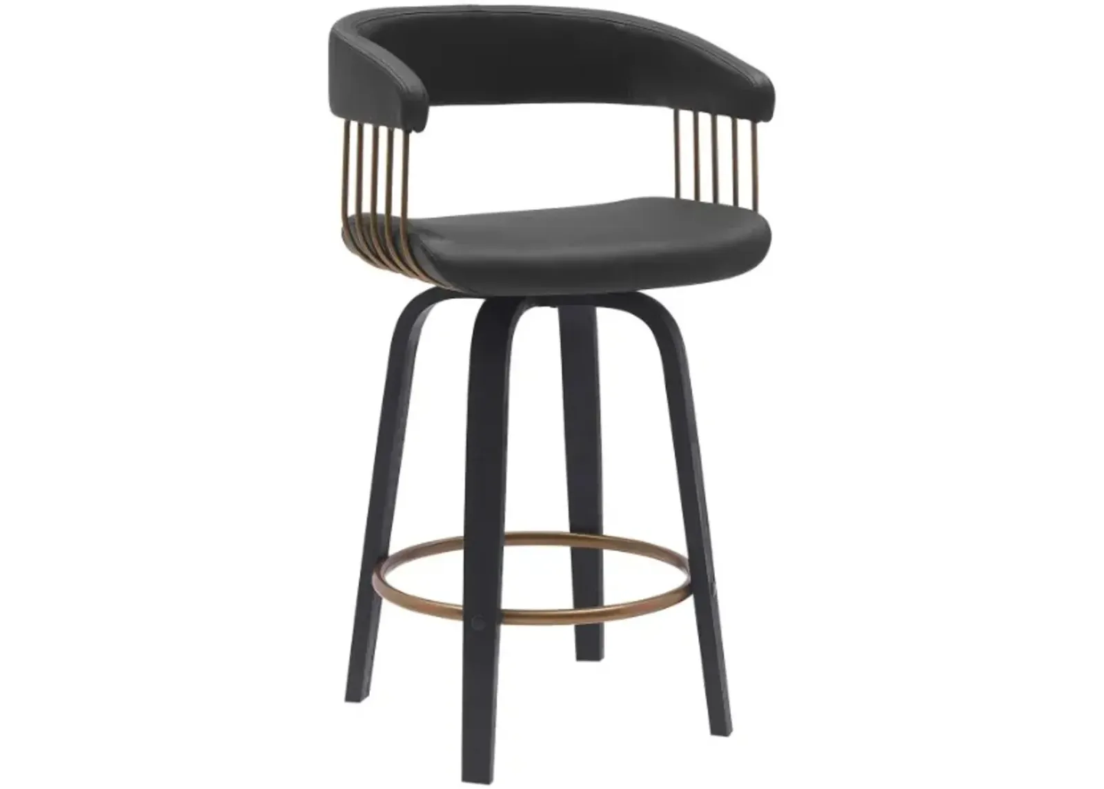 Armen Living Topanga Black Swivel Counter Stool