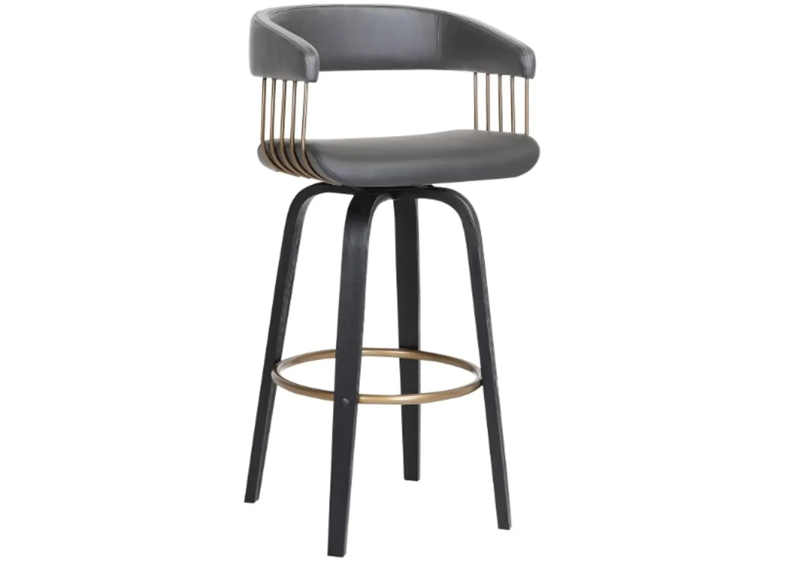 Armen Living Topanga Gray/Black Swivel Counter Stool