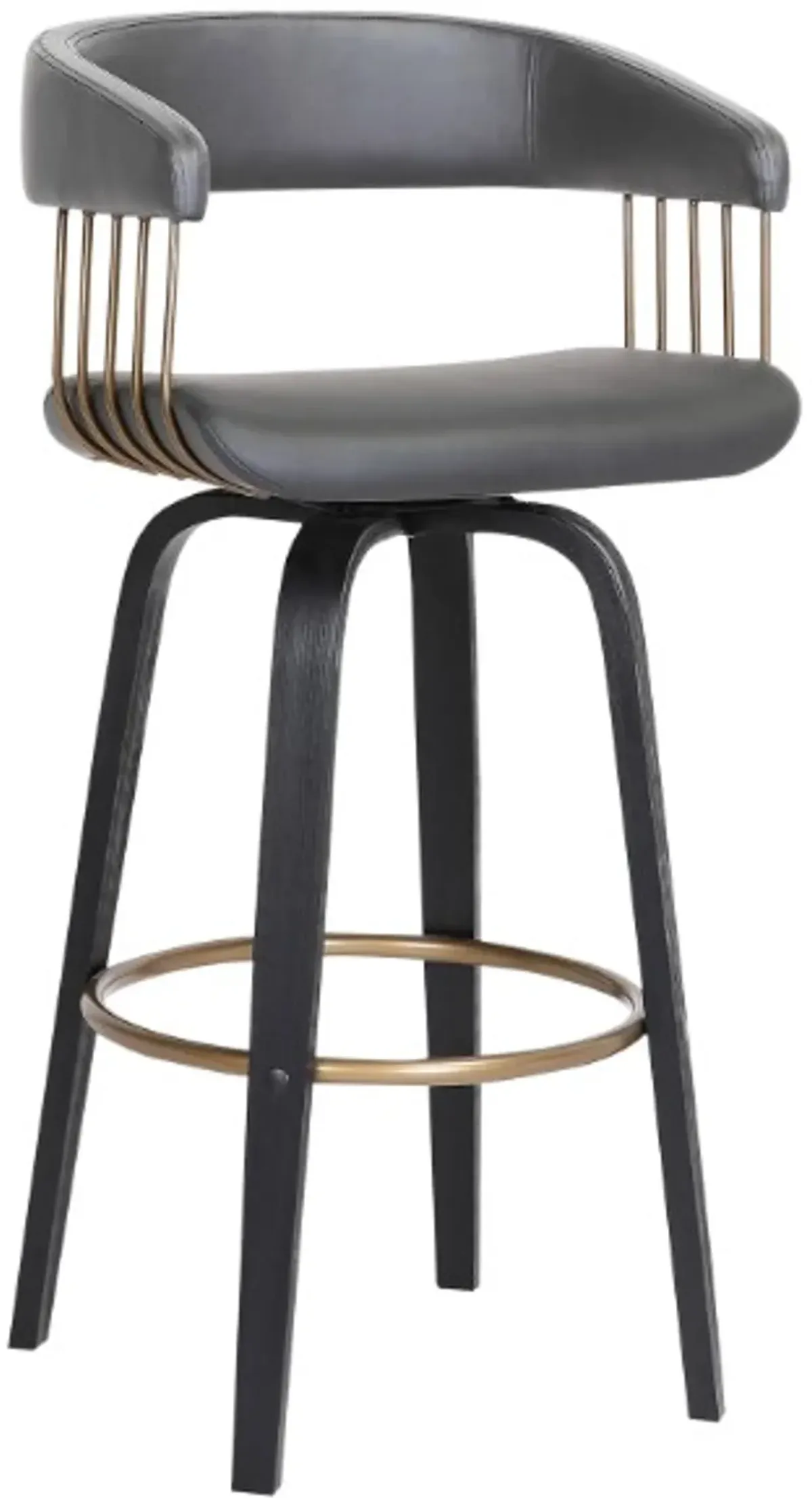 Armen Living Topanga Gray/Black Swivel Counter Stool