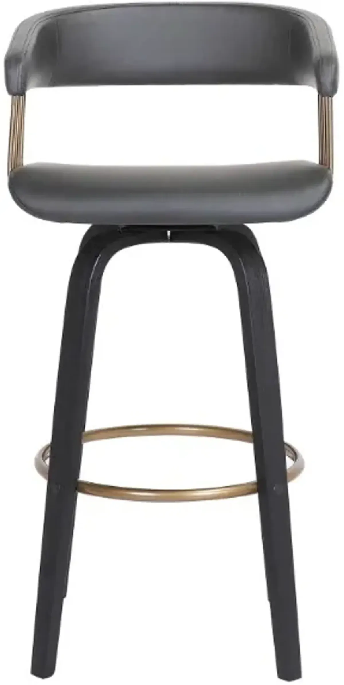 Armen Living Topanga Gray/Black Swivel Bar Stool