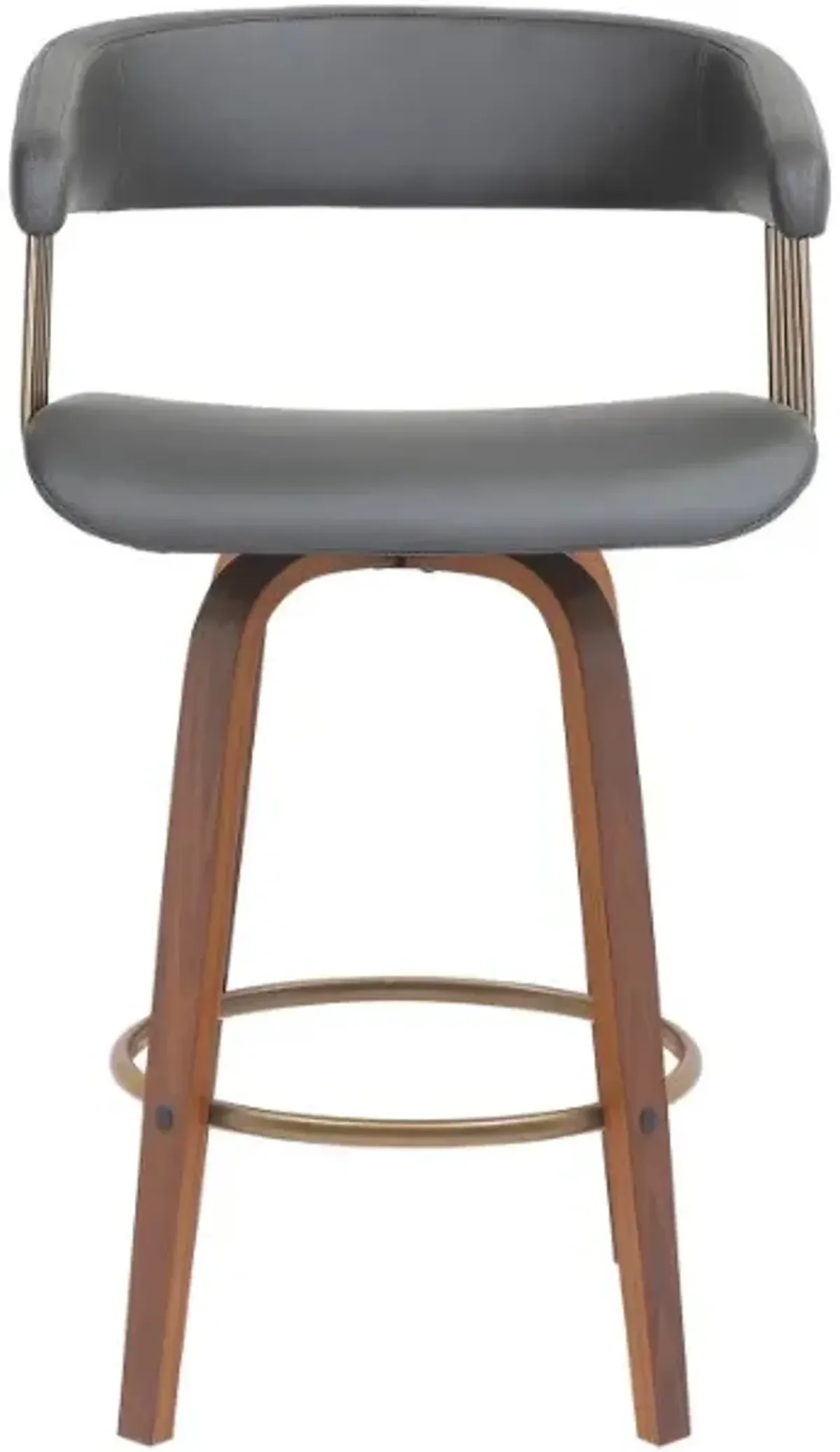 Armen Living Topanga Gray/Walnut Swivel Counter Stool