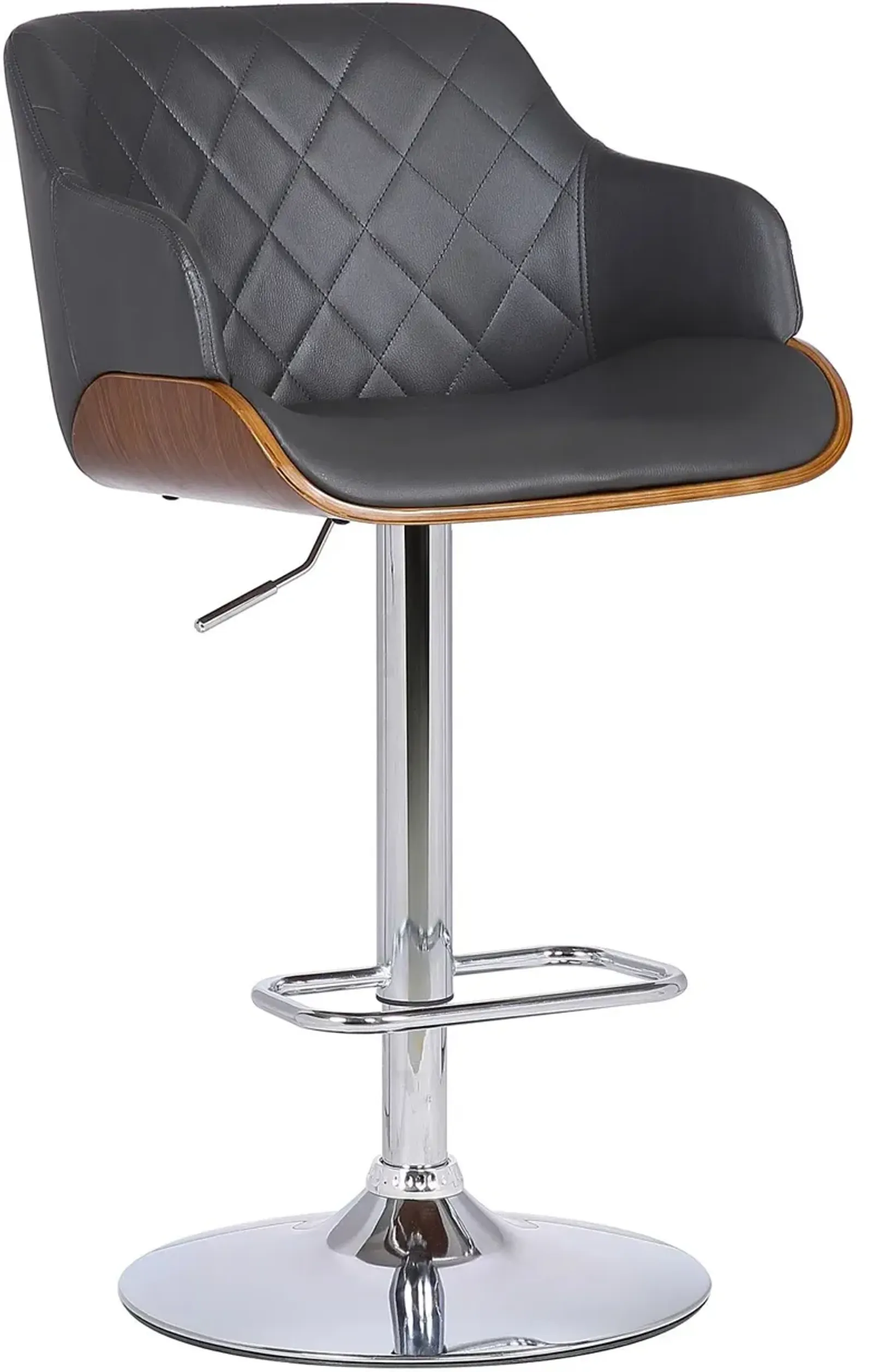 Armen Living Toby Grey Adjustable Bar Stool