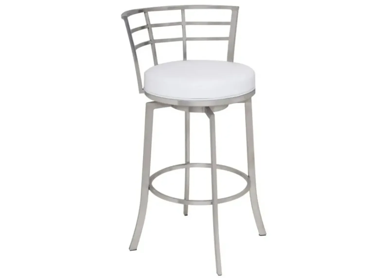 Armen Living Viper White/Stainless Steel 26" Bar Stool